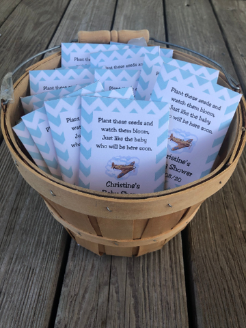 Airplane Baby Shower Seed Packets - Favor Universe