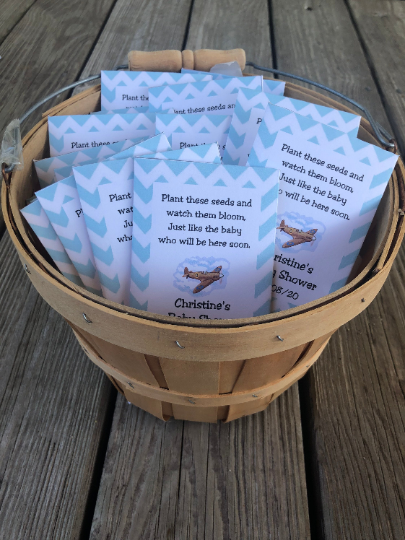 Airplane Baby Shower Seed Packets - Favor Universe
