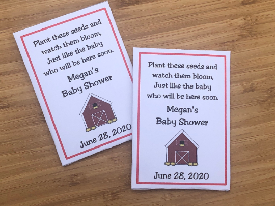 Barn Baby Shower Seed Packets Favors - Favor Universe