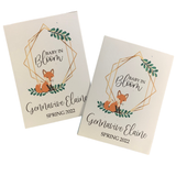 Fox Baby Shower Seed Packets with Frame