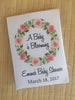 Pink Wreath Baby Shower Seed Packets Floral Favors