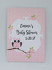 Owl girl baby shower seed packet favors