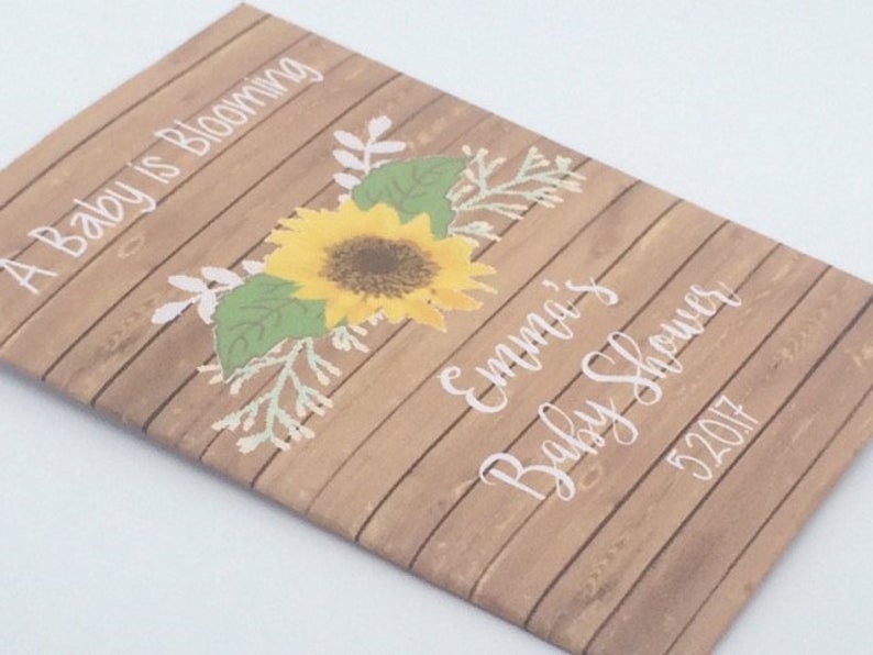 Baby Shower Seed Packets sunflower Floral Favors