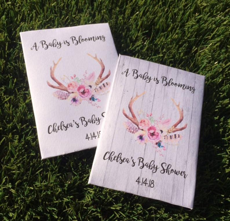 Boho baby shower woodland favors