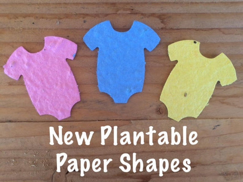 Plantable girl boy paper baby shower favors