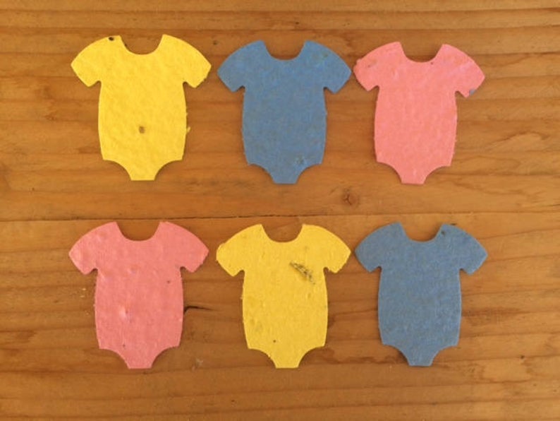 Plantable girl boy paper baby shower favors