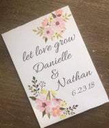 soft pink floral wedding seed packets