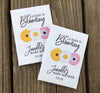 pink purple and yellow baby shower favors