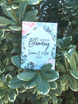 eucalyptus pink flower seed packets favors