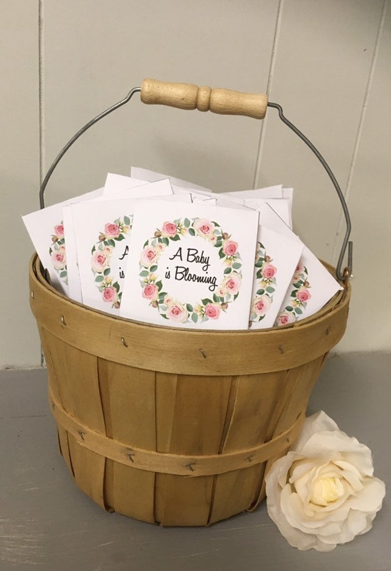 Pink Wreath Baby Shower Seed Packets Floral Favors