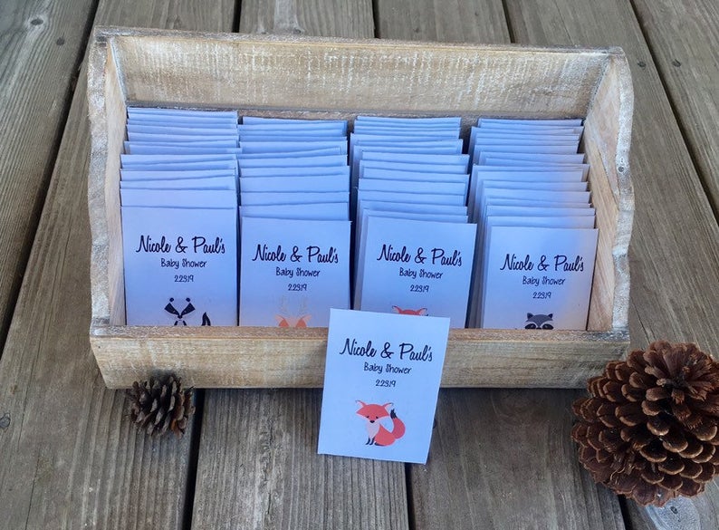 fox baby shower seed packets woodsy favors