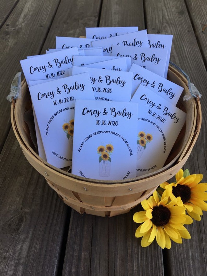 Sunflower Wedding Favors Seed Packets
