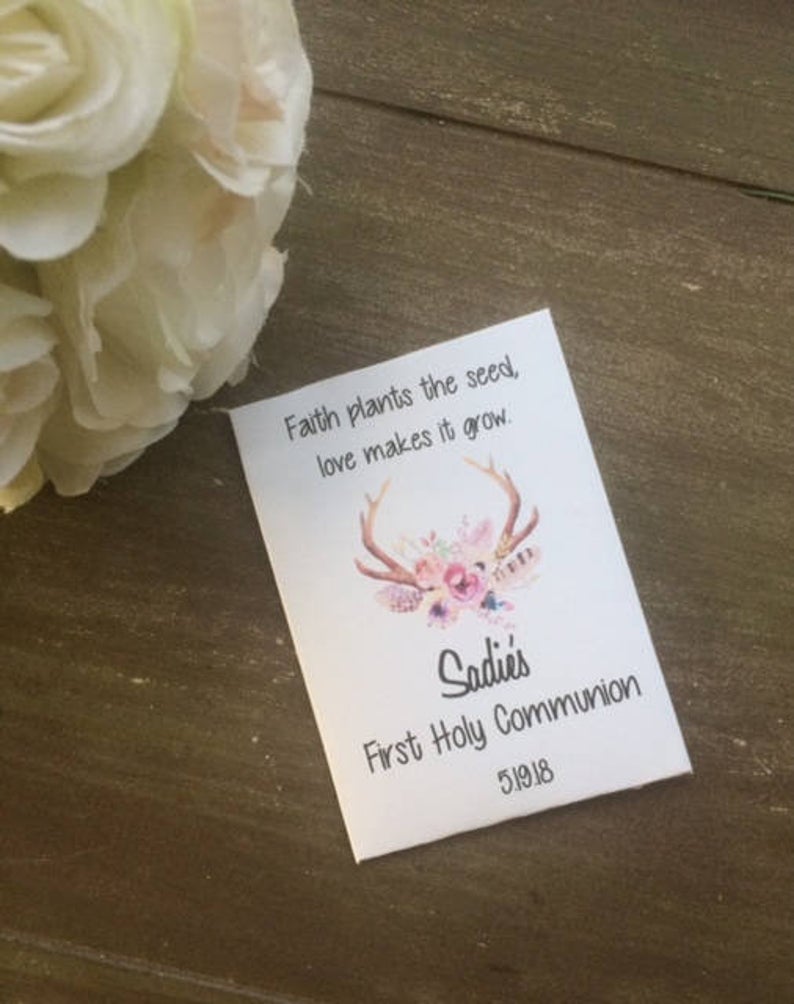 boho seed packets communion favors - Favor Universe