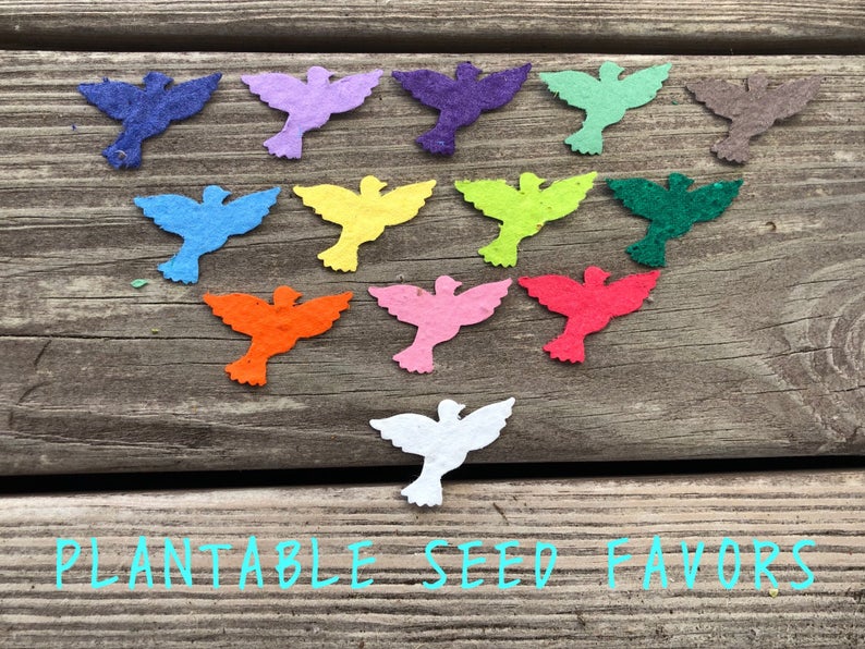Plantable Paper Favors Dove Wedding