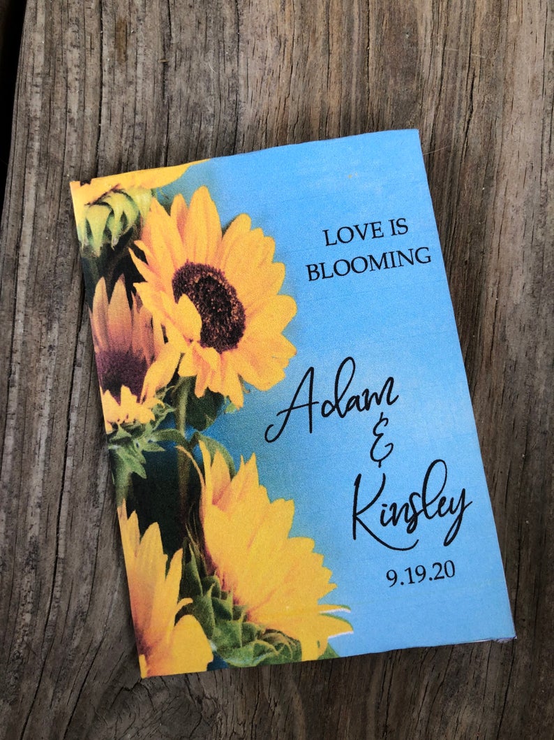 Sunflower Wedding Favors Vase Seed Packets