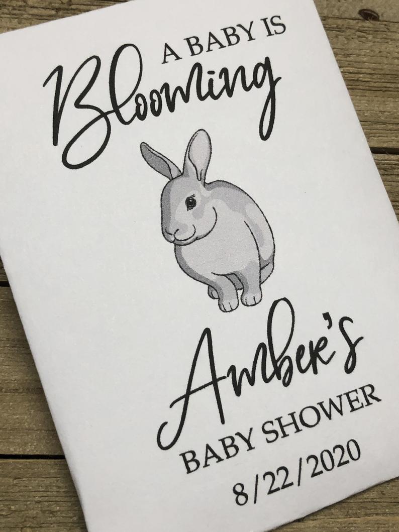 bunny baby shower seed packets favors