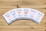 woodland animals fox or bear baby shower seed packets favors