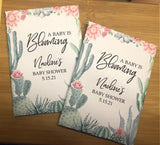 Succulent Cactus Baby Shower Seed Packets Favors