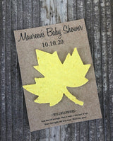 Fall plantable leaf baby shower favors