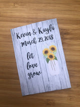 Sunflower Wood Design Seed Packet Favors