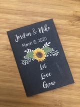Sunflower Wedding Seed Packets Favors Chalkboard