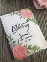 Pink Rose Floral Baby Shower Seed Packets Favors
