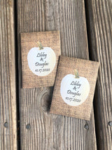 Fall White Pumpkin Burlap Seed Packet Favors