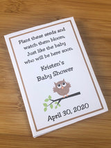 owl baby shower seed packets gifts - Favor Universe