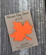 Fall plantable leaf baby shower favors