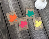 Fall plantable leaf baby shower favors