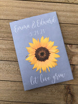 Custom yellow and gray flower wedding Favors