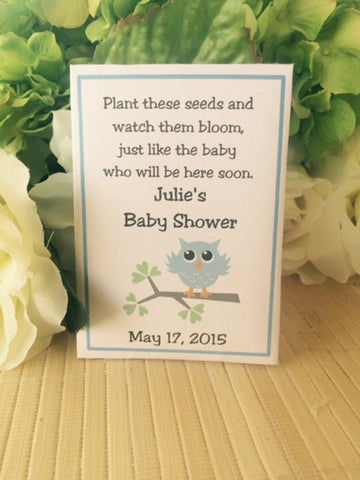 owl baby shower seed packets gifts - Favor Universe