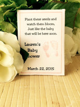 Girl or boy Baby Shower Seed Packets Footprints Favors