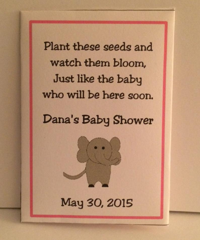 Elephant Circus Baby Favors, Baby Shower Seed Packets Favors