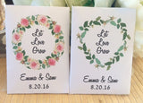 Floral Pink Burlap Wreath Seed Packets Favors