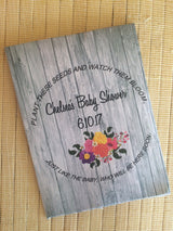 Wood Floral Baby Shower Seed Packets - Favor Universe