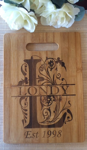Monogram bamboo cutting board - Favor Universe