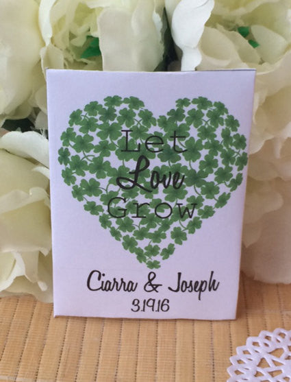 Shamrock Heart Seed Packets - Favor Universe