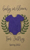 Plantable Seed Card favors for Baby Shower - Includes plantable onesie shape and Laurel Wreath design