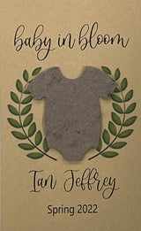 Plantable Baby Shower Seed Paper Favors with Onesie