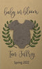 Plantable Seed Card favors for Baby Shower - Includes plantable onesie shape and Laurel Wreath design