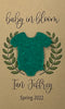Plantable Seed Card favors for Baby Shower - Includes plantable onesie shape and Laurel Wreath design