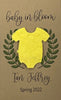 Plantable Seed Card favors for Baby Shower - Includes plantable onesie shape and Laurel Wreath design