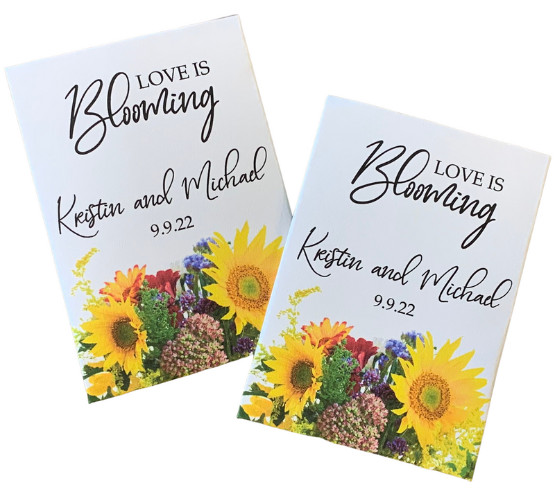 Fall Sunflower Floral bunch Wedding Seed Packets