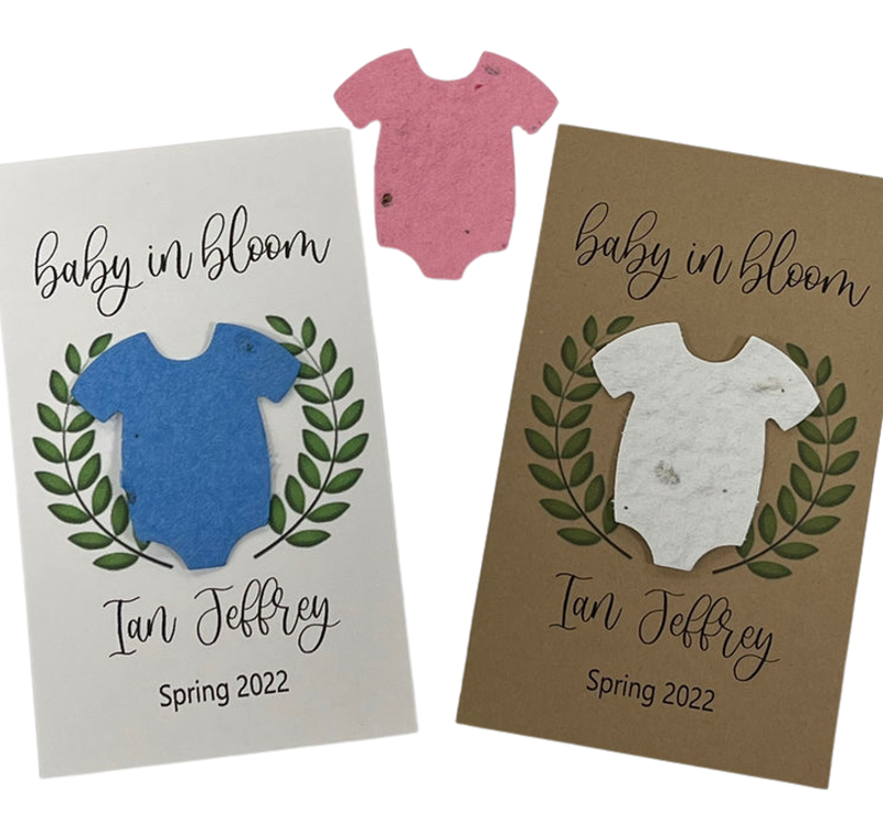 Plantable Baby Shower Seed Paper Favors with Onesie