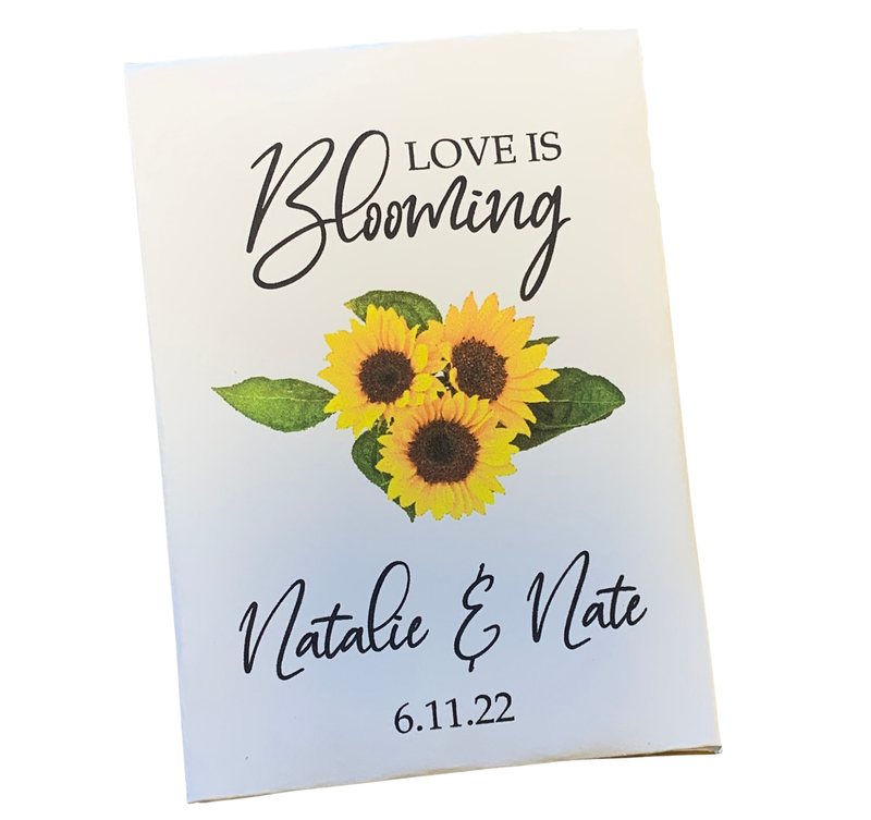 Personalized Sunflower Wedding Seed Packet Favors