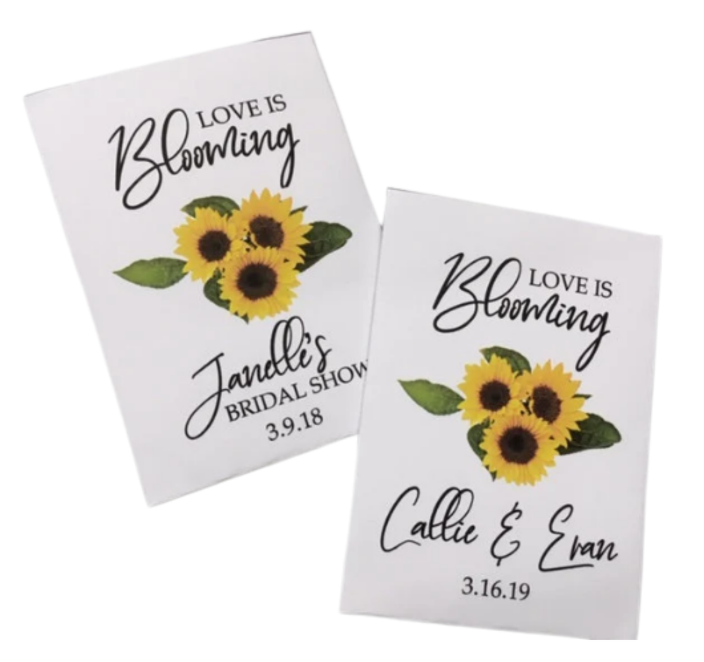 Personalized Sunflower Wedding Seed Packet Favors