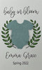 Plantable Seed Card favors for Baby Shower - Includes plantable onesie shape and Laurel Wreath design